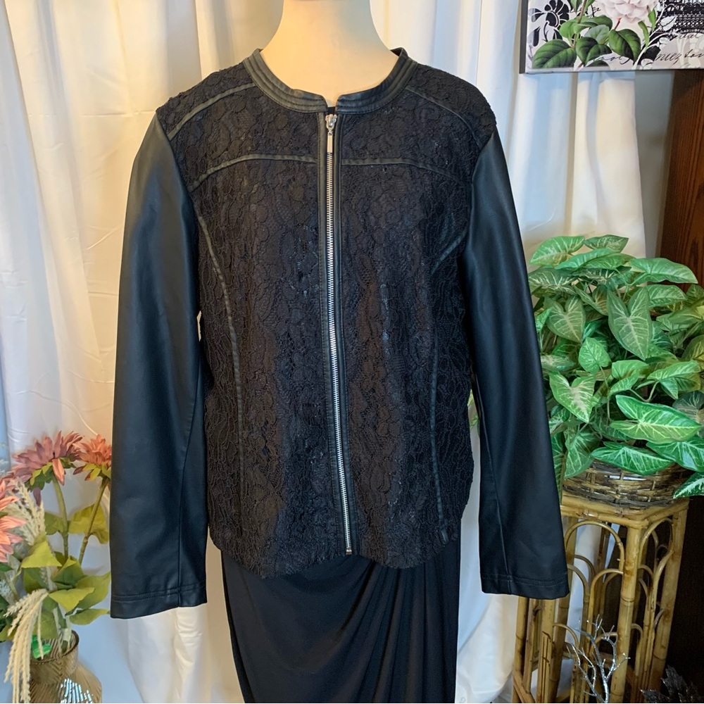 Christopher & Banks Black Faux Leather Jacket - Picture 5 of 15